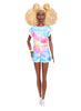 Barbie Fashionista Doll with Tie-Dye Romper Dress FBR37/HBV14 - Colorland Toys